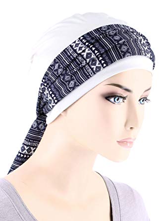 Womens Soft Comfy Chemo Cap with Sash for Cancer Hair Loss