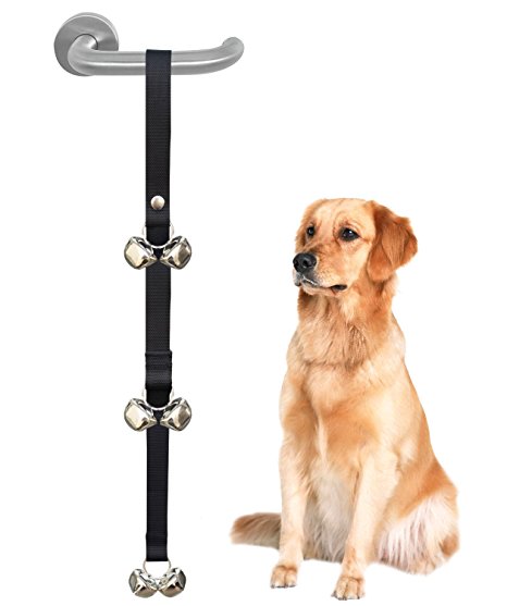 CandyHome Potty Doorbells Housetraining Dog Doorbells Tinkle Bells for House Training,Dog Bell with Doggie Doorbell and Potty Training for Puppies Instructional Guide .Easy 95% Success Rate, Black