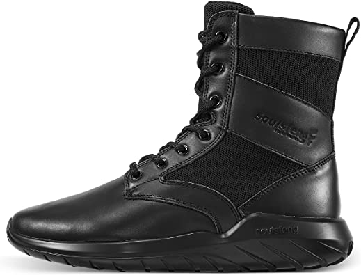 Men's Tactical Boots Lightweight Breathable Military Combat Boots with Side Zipper Hiking Work Boots for Women