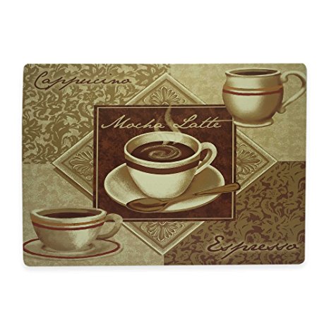 Morgan Home Mocha Latte Coffee Laminated Foam Backed Placemats Set of 4