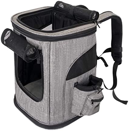 SlowTon Pet Carrier Backpack for Small Dog Cat, Airline Approved with Mesh Windows Locking Clasps Leash Portable Carrying Bag Small Puppies Rabbits Up to 16lbs Travel Outdoor Use