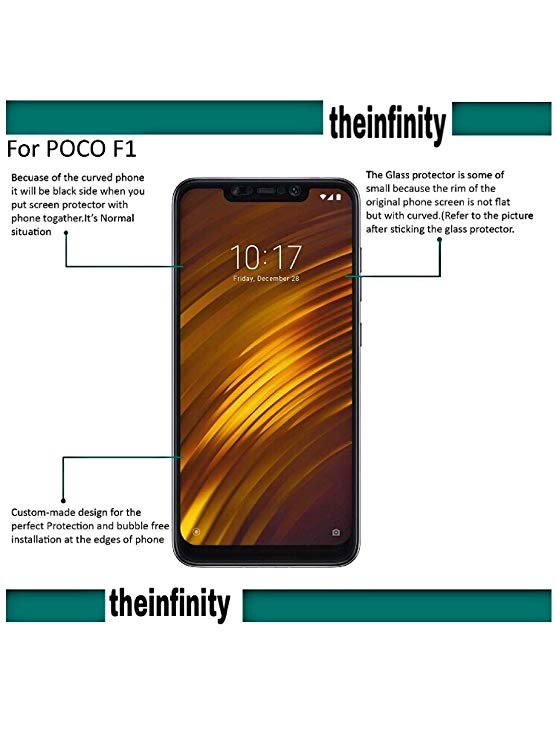 Superdealsfortheinfinity Poco F1 Tempered Glass Screen Protector Screen Guard with Installation Kit (Transparent)