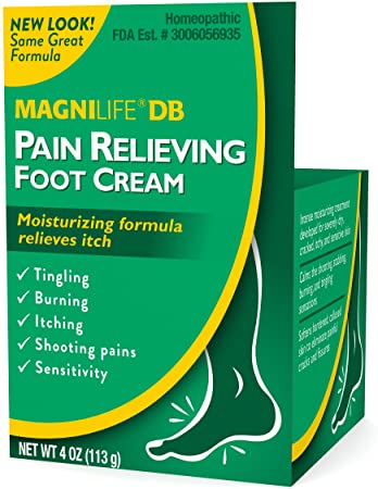 MagniLife DB Pain Relieving Foot Cream Calming Relief for Burning, Tingling, Shooting & Stabbing Foot Pain - Soothes Dry, Cracked, Itchy, Sensitive Skin - Suitable for Diabetic Skin - 4oz