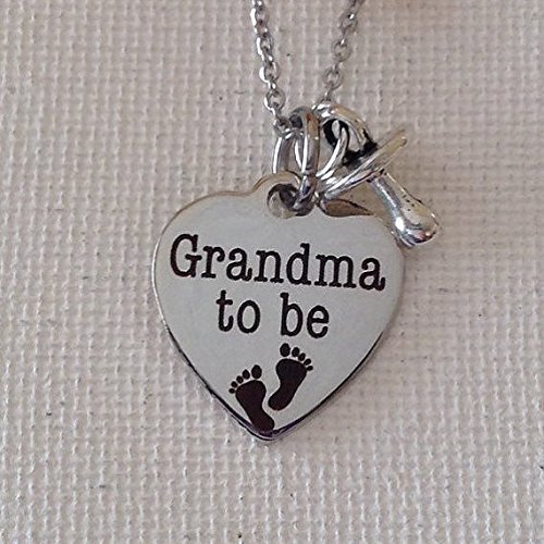Grandma to be necklace - pregnancy - pacifier - petite stainless steel - grandchildren - grandmother necklace - proud grandma necklace