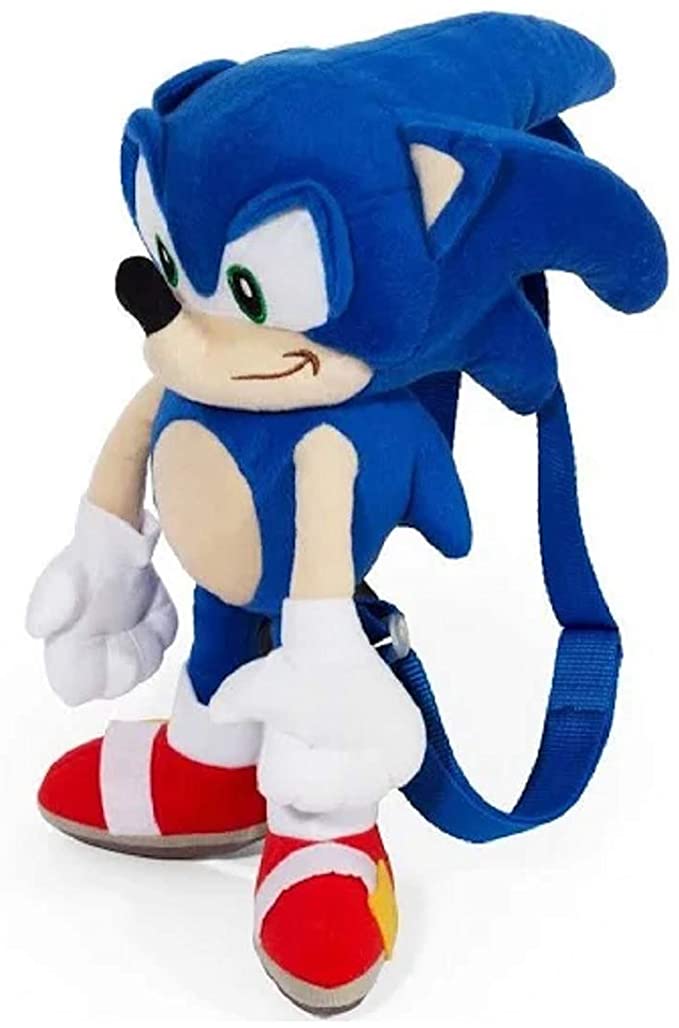 Sonic The Hedgehog Large Size Kids Plush Toy with Secret Zipper Pocket (17in)