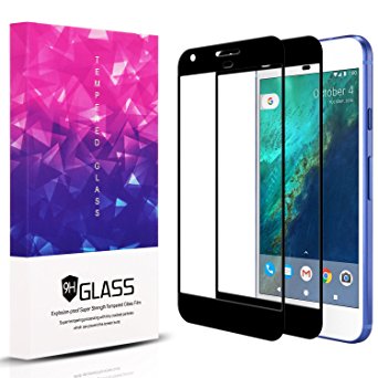 [2 Packs] Google Pixel XL Screen Protector,Topnow 2.5D Full Coverage 9H Hardness Tempered Glass Screen Protector Film for Google Pixel XL 5.5 inch - Black