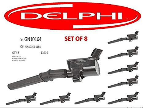 DELPHI GN10164 Ignition Coil for Ford 4.6L 5.4L V8 DG457 DG472 EXPLORER CROWN VICTORIA EXPEDITION F-150 F-250 MUSTANG LINCOLN EXPLORER DG508 3W7Z12029AA GN10164-111B set of 8