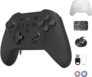 AKNES Gulikit KK3 Max Bluetooth Controller, 4 Pulsanti Posteriori, Hall Joysticks e Grilletti,Maglev/Rotor/HD Vibration,Frequenza di Polling 1000Hz per Wins,per Switch/Steam/Android/iOS/MacOS(Nero)