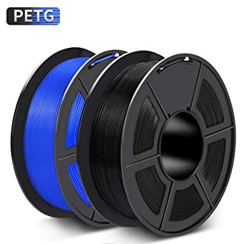 SUNLU PETG Filament 1.75mm for FDM 3D Printer 2KG(4.4LBS) PETG 3D Filament Accuracy  /- 0.02 mm, Black Blue