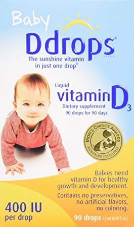 Ddrops Baby 400 IU Vitamin D, 90 Drops, 2.5 ml, 0.08 Fluid Ounce