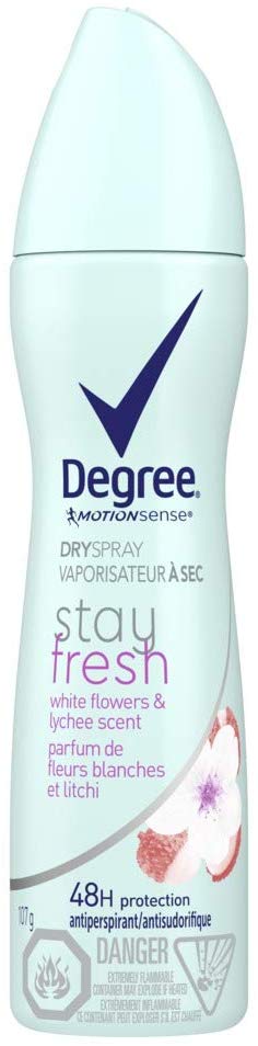 Degree Degree for Women Stay Fresh White Flowers & Lychee Antiperspirant Dry Spray 107 Gr, 107 grams
