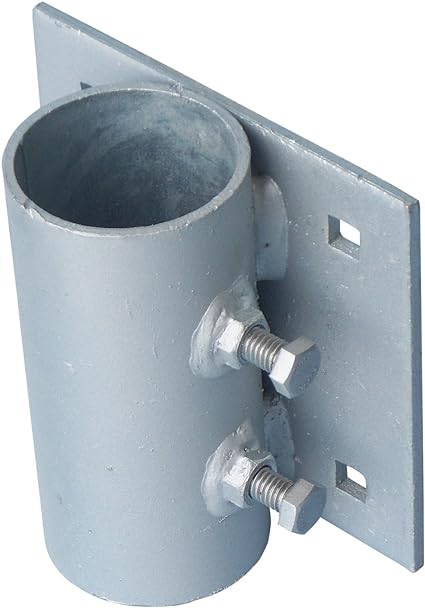 Dock Edge Stationary Dock Heavy Duty Side Leg Pipe Holder, Galvanized,Silver,7/16" holes for 3/8" carriage bolts