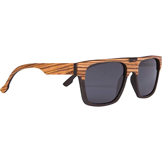 Woodies Zebra Wood Aviator Sunglasses with Tortoise Chip
