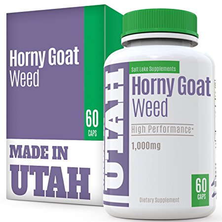 Horny Goat Weed Extract with Maca Root, Tongkat Ali, Ginseng and Muira Puama - Best Performance & Natural Libido Boost, Contains 1000mg Epimedium & 100mg Icariins Per Serving
