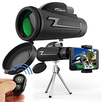 Monocular Telescope, Waterproof 16x50 High Power BAK4 Prism FMC Lens with Tripod Camera Remote Control and Quick Smartphone Holder for Travel,Concert,Sports, etc.