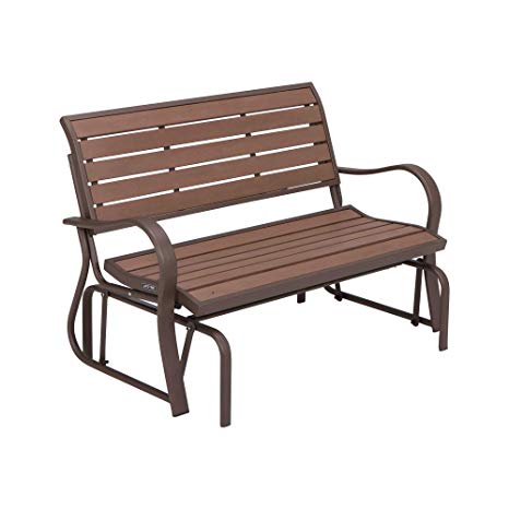 Lifetime 60290 Wood Alternative Glider Bench, Mocha Brown