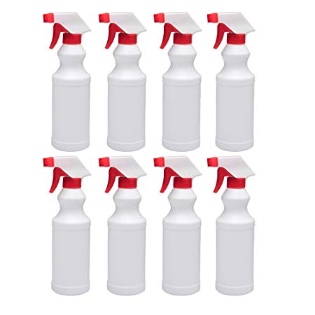 Fasmov Plastic Leak Proof Empty Spray Bottle Cleaner 16 Oz. Spray Bottles, Pack of 8