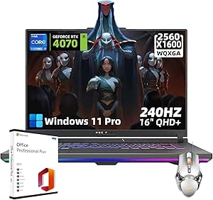 ASUS ROG Strix-G16 Gaming Laptop - 16" 240Hz WQXGA Display, Intel 24-Core i9-14900HX CPU, GeForce RTX 4070, 64 GB DDR5 RAM, 4 TB SSD, Backlit Keyboard, Win11 Pro & Microsoft Office Lifetime License