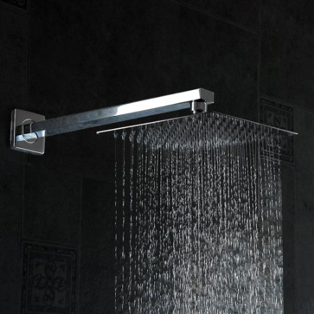 16"Rainfall Shower Head ,YAWALL Ultra-thin Stainless Steel & High Polish Chrome,Luxury Durable Rain Showerhead,Rain Style - Waterfall Effect - Enjoy a Invigorating Spa-like shower