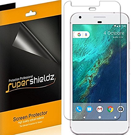 [6-Pack] Supershieldz for Google Pixel XL Screen Protector, Anti-Bubble High Definition Clear Shield   Lifetime Replacements Warranty- Retail Packaging