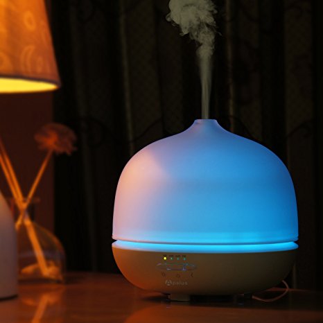 Apalus® 500ML Glass Essential Oil Diffuser, Aromatherapy Diffuser, Ultrasonic Humidifier Air Purifier, with 7 Color LED Light