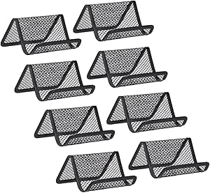 Rocutus 8pcs Business Card Holder Metal Business Card Holder Desk Business Card Holder Card Organizer Black Mesh Business Card Display Business Card Holder Desk Business Card Holder (Black)