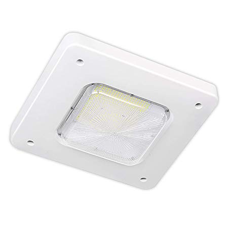 Hykolity LED Gas Station Canopy Light, 150W(400W MH Equivalent)18000LM Surface Mount Outdoor Rated Commerical Canopy Light, Weatherproof 5000K High Bay Carport Driveway Ceiling Light DLC Complied