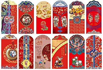 DMtse 36 Pieces 12 Designs Chinese Red Envelopes Money Packets 6.5 x 3.5 Inch Hong Bao Money Gift Lucky Envelopes for 2019 Chinese New Year 9 X 16.5cm