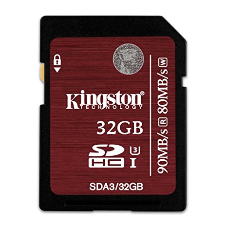 Kingston Digital 32GB SDHC UHS-I Speed Class 3 Flash Card (SDA3/32GB)