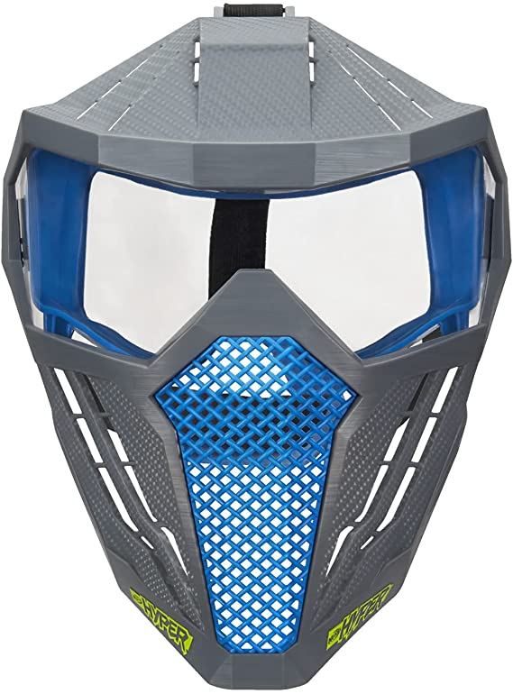 NERF Hyper Face-Mask -- Breathable Design, Adjustable Head Strap -- Blue Team Color -- Gear Up Hyper Battles -- for Teens,-Adults