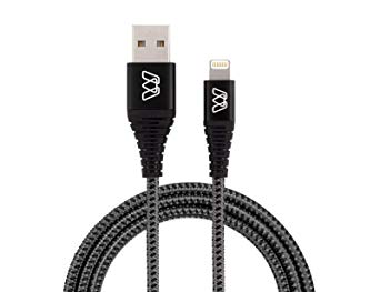 MOS Strike Lightning Cable, 6Ft, Ultra Durable Braided Nylon Fiber Jacket, Tangle Resistant, Mfi Certified