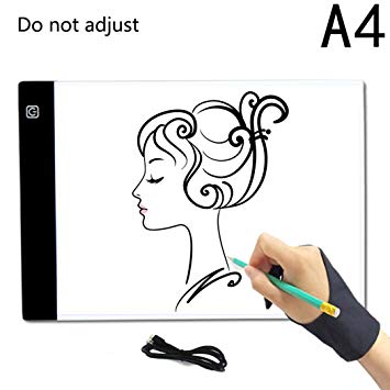 Tinffy Ultra-Thin(4mm) Portable LED Copy Station Painting Board Art Tools Sk Graphics Tablets for Artist Animation Sketching Architecture Calligraphy