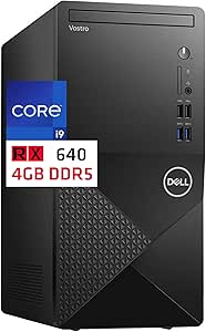 Dell Vostro 3910 Tower Computer, Intel Core i9-12900K, 32GB RAM, 1TB NVMe SSD, AMD Radeon RX 640 4GB Graphics, Mini-Display Port, HDMI, DVD-RW, Wi-Fi, Bluetooth, Windows 11 Pro, Black Desktop