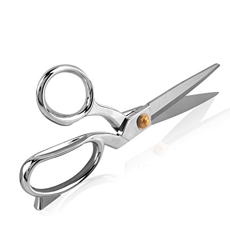eZthings® Heavy Duty 10.5" Scissors For Cutting Fabric, Leather, and Raw Materials (10.5 Inch Silver)