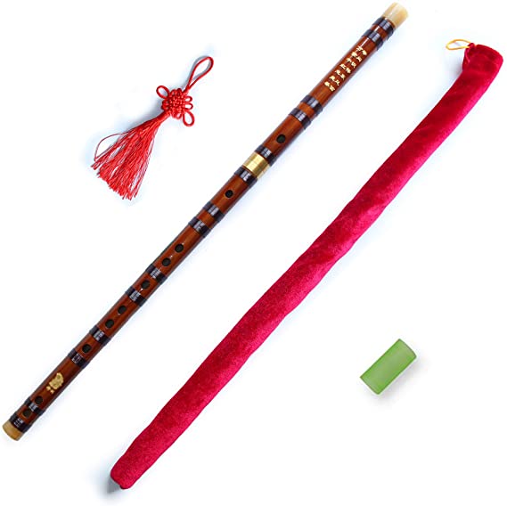 Vintage Style Dizi Bamboo Flute Chinese Instrument Traditional (KEY C)