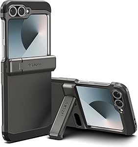 Spigen Tough Armor Pro Designed for Galaxy Z Flip 6 Case (2024) [Kickstand] - Gunmetal