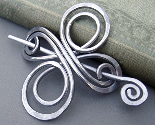 Celtic Knot Cross Infinite Swirl Aluminum Shawl Pin, Sweater Brooch