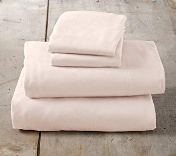 Home Fashion Designs Nordic Collection Extra Soft 100% Cotton Flannel Sheet Set. Warm, Cozy, Lightweight, Luxury Winter Bed Sheets in Solid Colors Brand. (Twin, Blush Pink)