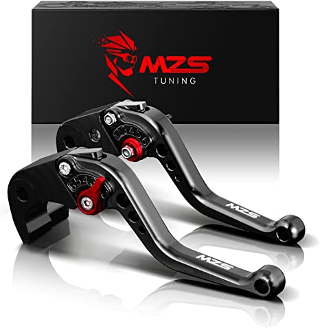 MZS Clutch Brake Levers Short Adjustment Round CNC Black Compatible with Ninja 250 EX250 2008-2012 | Ninja 300 EX300 2013-2018 | Ninja 400 EX400 2018-2020