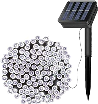 Solar String Lights, 33ft 100 LED Outdoor String Solar Powered Fairy Lights Waterproof 8 Modes Garden Decorative Lights for Tree, Patio, Garden, Yard, Home, Wedding, Party (Cool White)