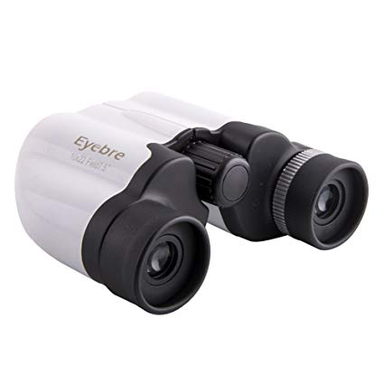 BINGONE Compact 10X22 Binoculars Kids Adults, Adjustable Pocket Binoculars Concerts Theater Opera Bird Watching Hiking Camping Traveling Wildlife Watching Sporting Events,White