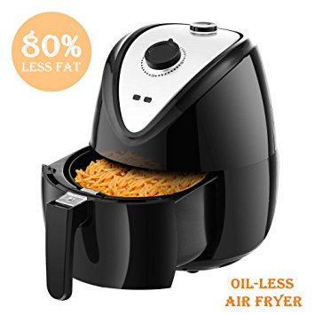 Electric Air Fryer for Healthy Fried Food 2.75 Quart Capacity 1400W, 80% Oil Less Digital Air Fryer with Timer, Temperature Controls and Rapid Air Circulation System (US STOCK) (1400W-2.6L)
