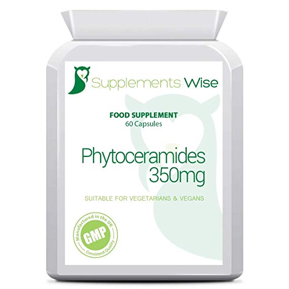 Phytoceramides Capsules | 60 x 350mg | High Strength Supplement for Skincare | Combats Wrinkles | Natural Anti-Ageing Supplement Produced From Rice and Sweet Potato for Dry Skin