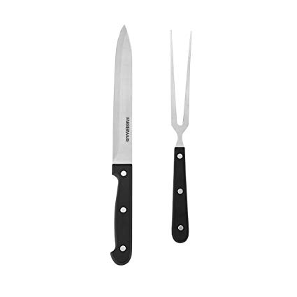 Farberware Carving Slicer and Fork (Set of 2), 8", Black