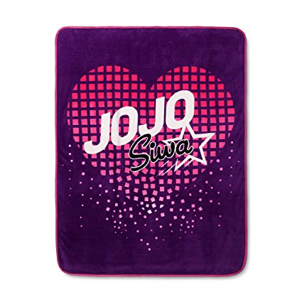 Nickelodeon Jojo Siwa Purple Super Soft Plush Throw 46 x 60 (Official Nickelodeon Product)