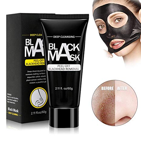 Black Charcoal Mask, Foreverrise Blackhead Remover Mask, Deep Cleansing Pore Blackhead Removal Peel Off Facial Mask for Face & Nose For All Skin (60g)