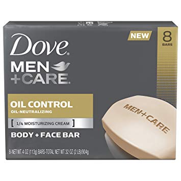 Dove Men Care Body and Face Bar, Oil Control 4 oz, 8 Bar