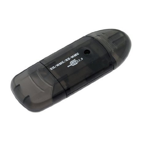 10-in-1 USB 2.0 High Speed Black Memory Card Reader Writer for SD SDHC MiniSD MiniSDHC MMC rsMMC
