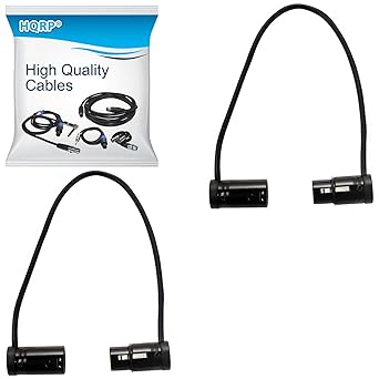 HQRP 2-Pack 3-Pin XLR Female to 3-Pin XLR Male Adjustable-Angle Low-Profile Cables Compatible with Sound Devices 302, 552, 633, 688, 788T Mixer/Recorder