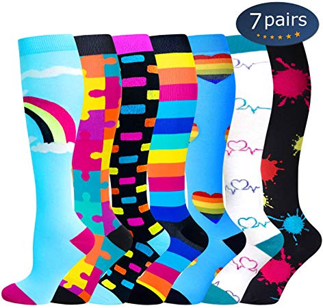 Compression Socks,15-20 mmHg Best Athletic and Medical Socks for Men & Women